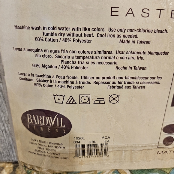 Easter Spring Floral Tablecloth Oblong AND 4 Matching Dinner Napkins BRAND NEW - Picture 9 of 11